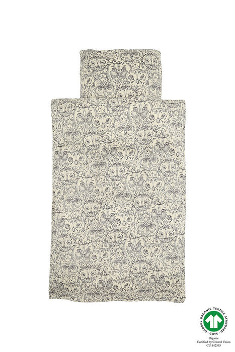 Lino de cama junior, crema Aop Owl