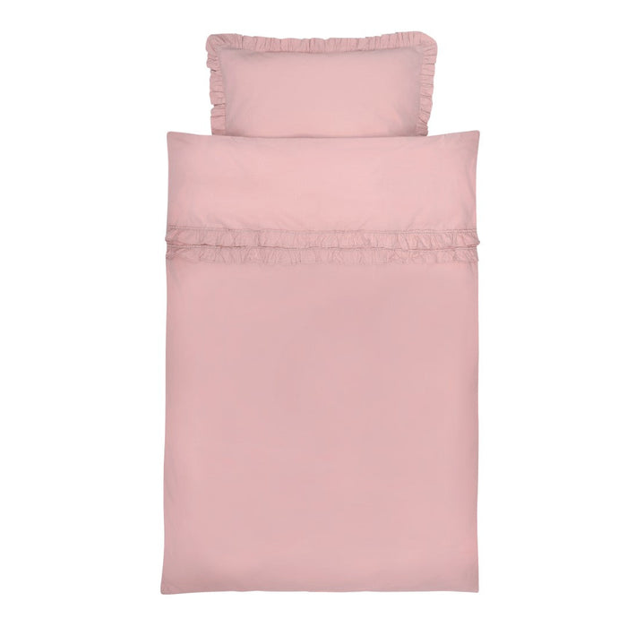 Ropa de cama para bebés, volante - rosa rubor