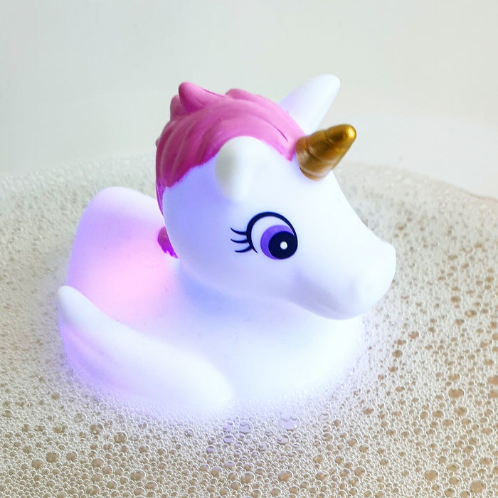 Baño unicornio con luz - rosa