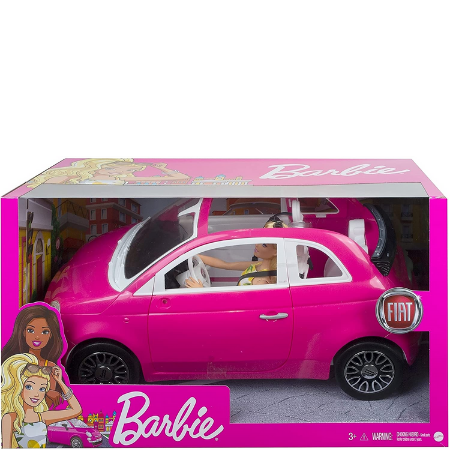 Barbie Fiat 500 con muñeca - rosa