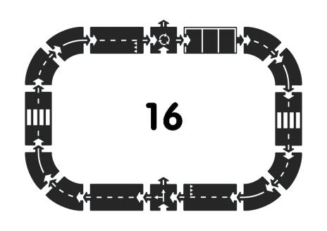 Pista de carro de goma, 24 partes - autopista