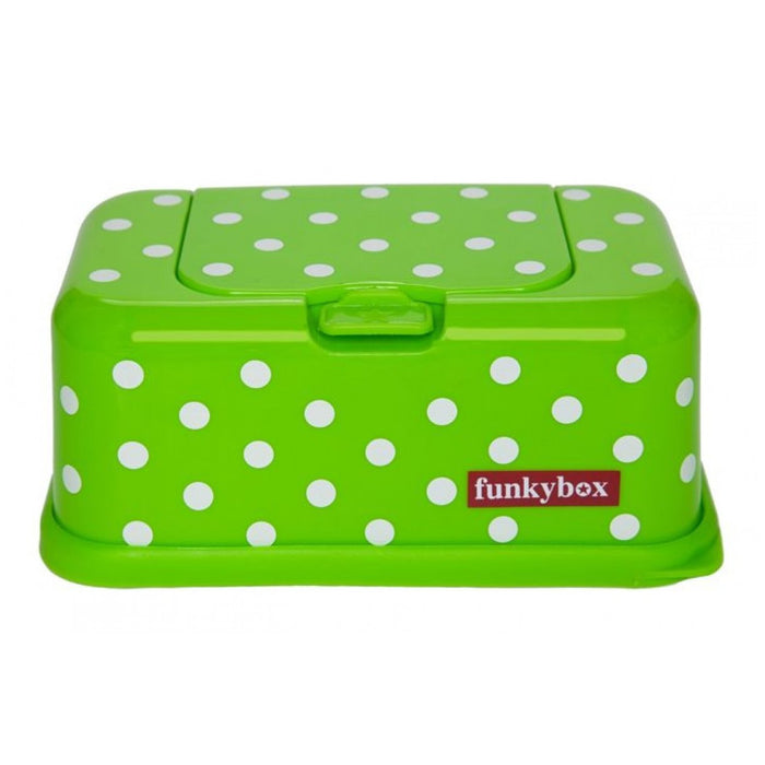 Caja para toallitas húmedas - verde con puntos