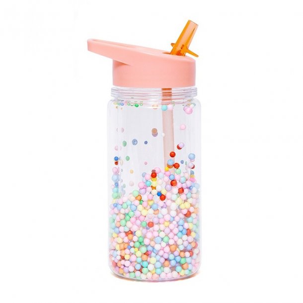 Bottle de bebidas con paja, Pops Soft Coral - 300 ml.