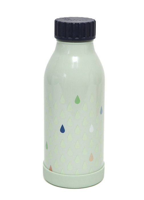 Botella de bebida de acero inoxidable gotas verdes