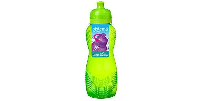 Botella bebida con patrón de onda - verde (600 ml)