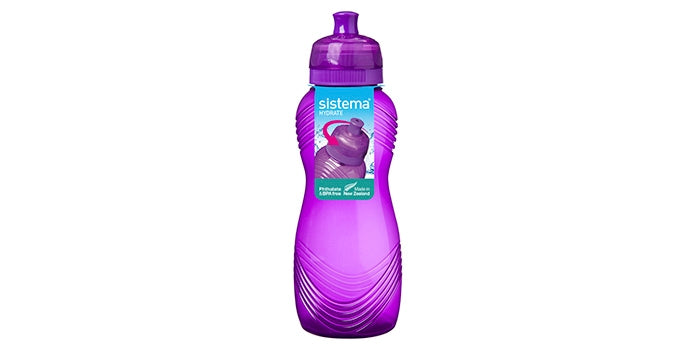 Bottle bebida con patrón de olas - morado (600 ml)