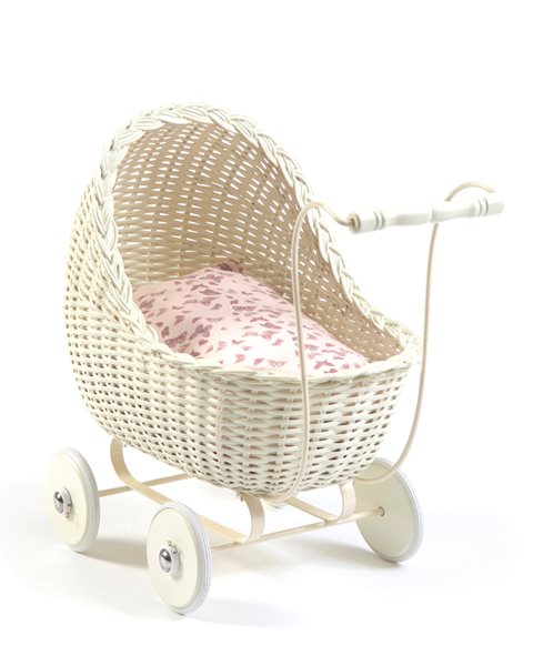 Transporte de muñecas, mimbre natural - Off White