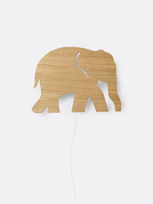 Lámpara de pared, elefante - roble engrasado