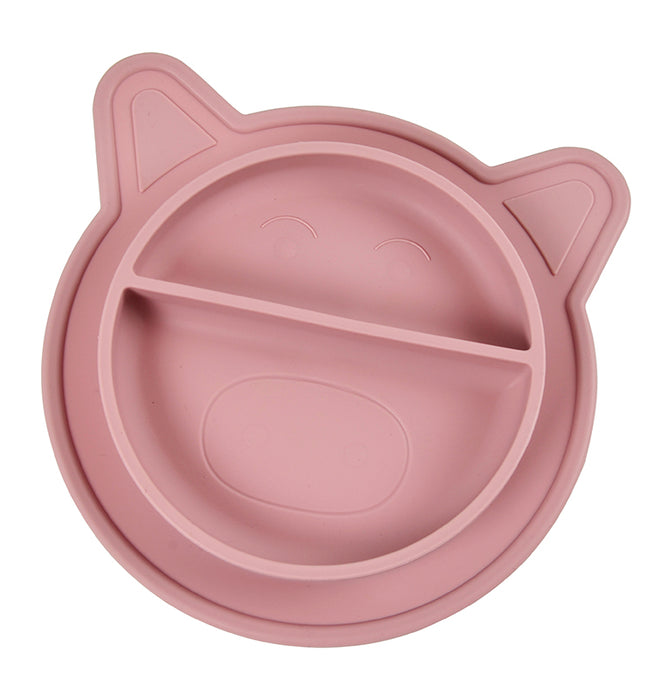 Plato de silicona, cerdo - rosa