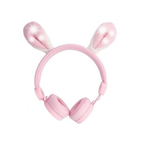 Auriculares, conejito rosa