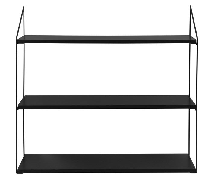 Estante de pared w. 3 estantes, negro