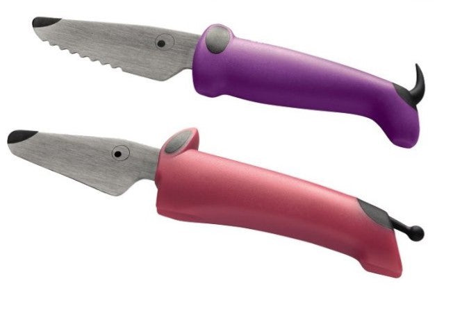 Cuchillos Kinderkitchen, 2 partes, rosa/morado