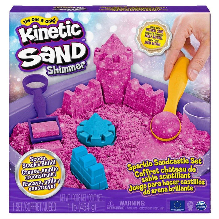 Arena cinética, set de castillo de arena con brillo - rosa