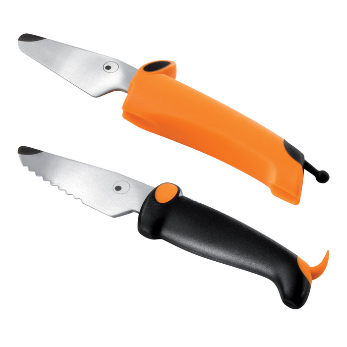 Cuchillos Kinderkitchen, 2 partes, naranja/negro