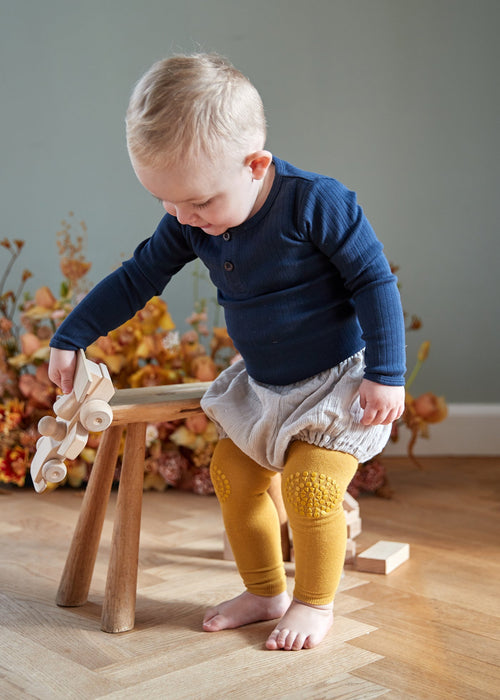 Leggings de rastreo, tamaño de 6-12 meses - mostaza