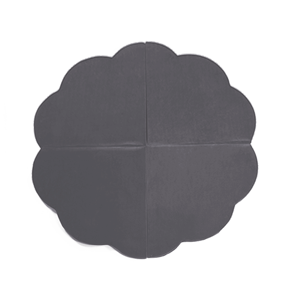 Play Mat Flower - Gris, terciopelo (160x5cm)