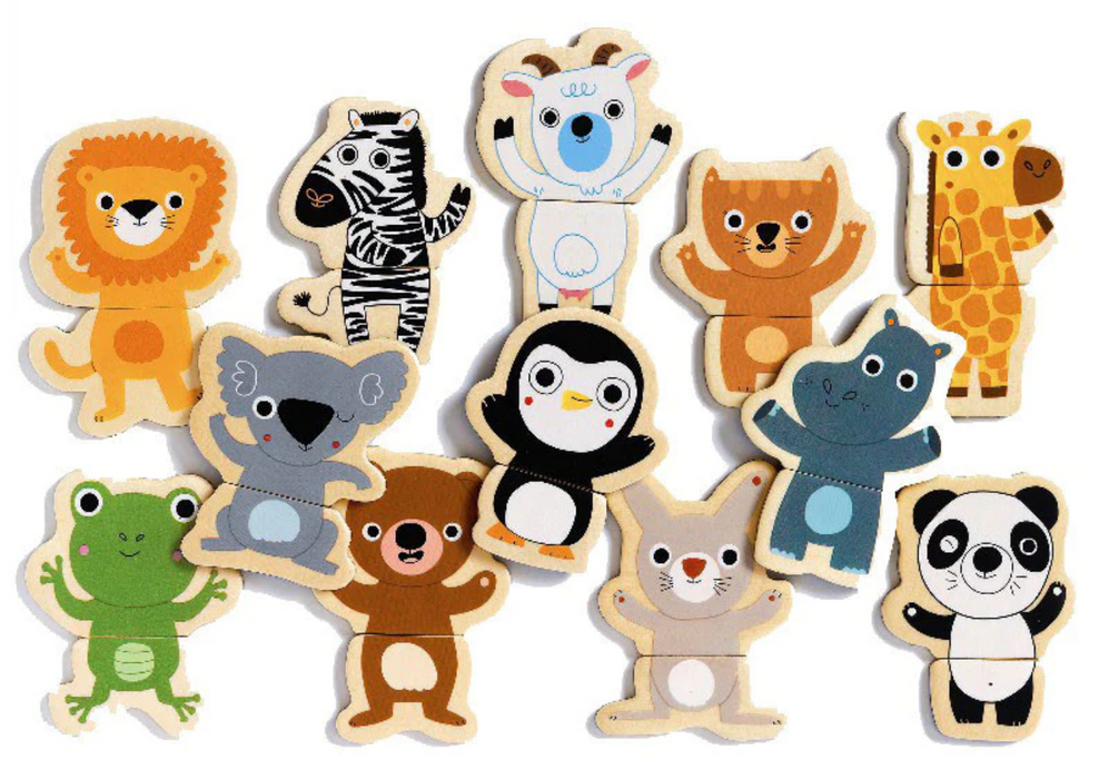 Magsets de madera: animales (24 pcs).