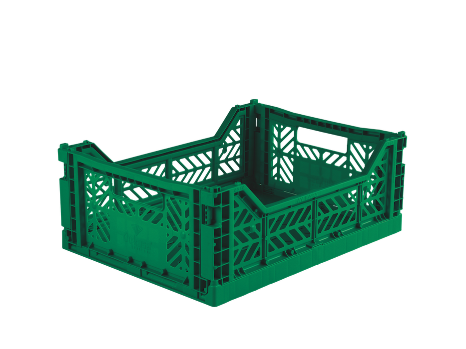 Crate plegable, verde oscuro - Midi