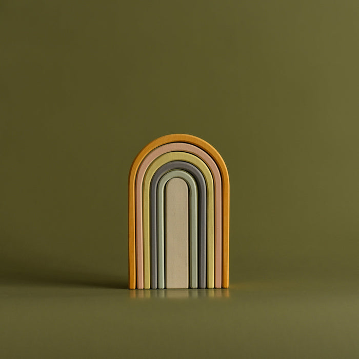 Mini arco iris en madera - pastel