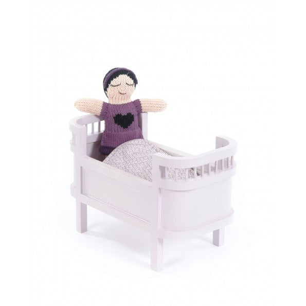 Cama de muñecas en miniatura, rosa