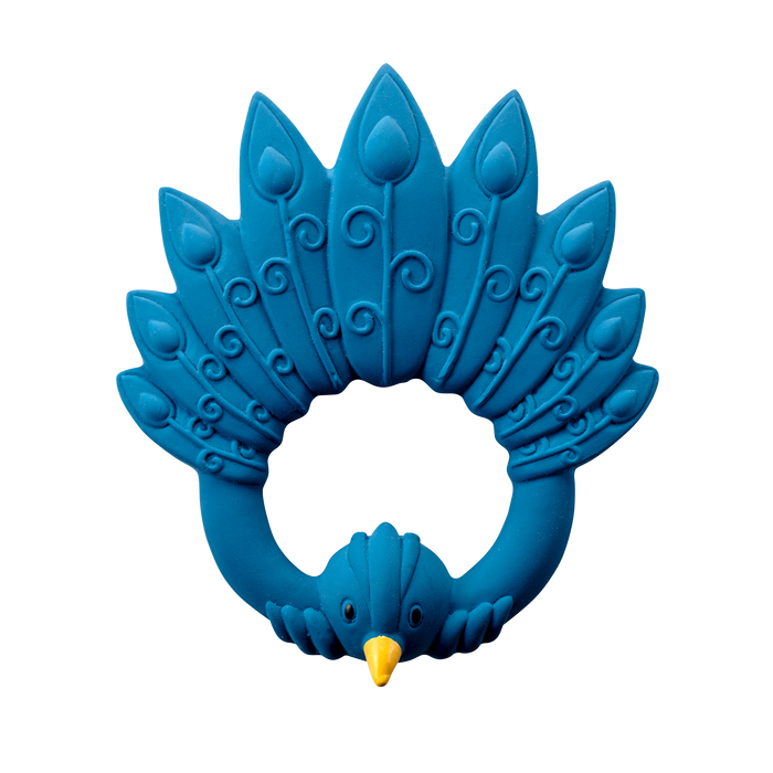 Teether, pavo real - azul