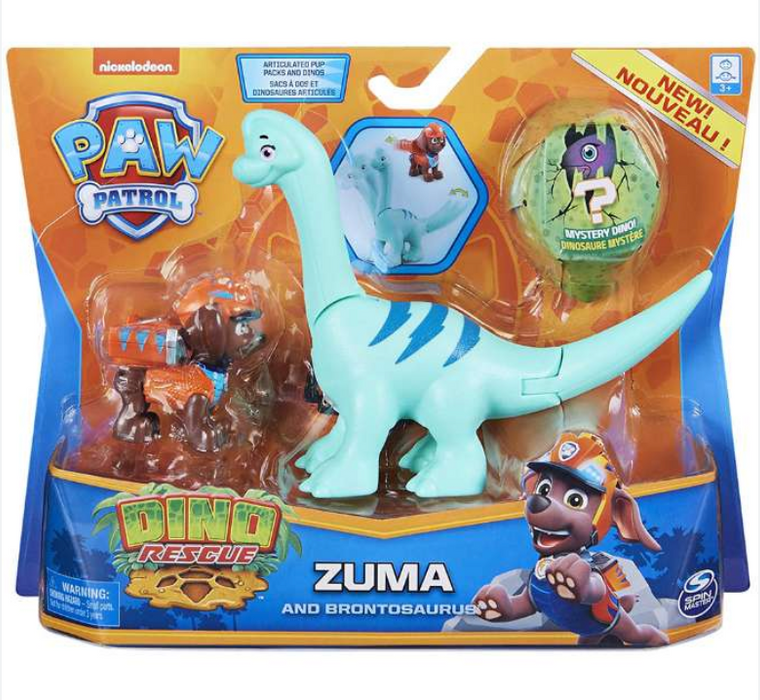 Paw Patrol Dino, Zuma y Brontosaurus