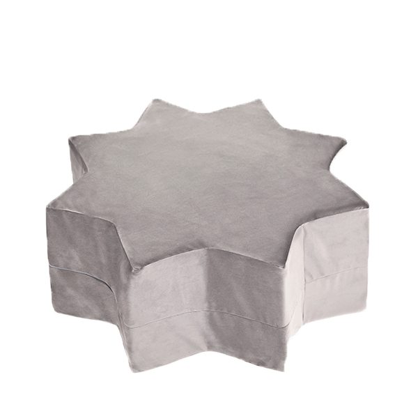 Puff Star - Gris, terciopelo (40x30cm)