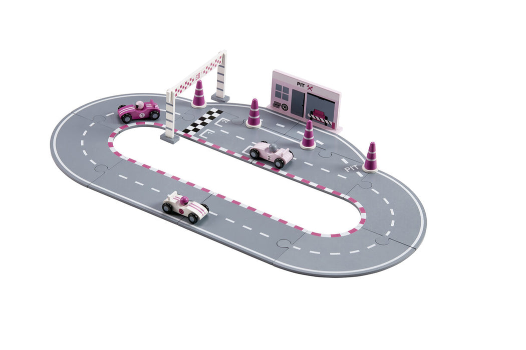 Set de autos de carreras, rosa