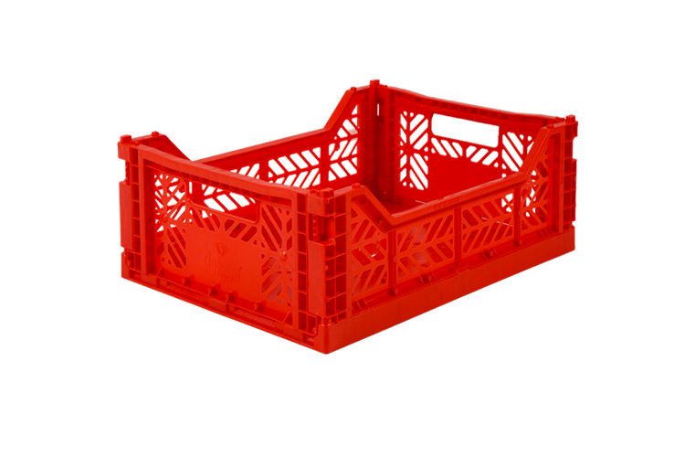 Crate plegable, rojo - Midi