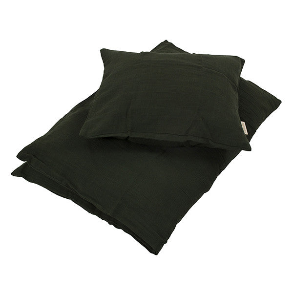 Lino de cama de bebé, verde oscuro