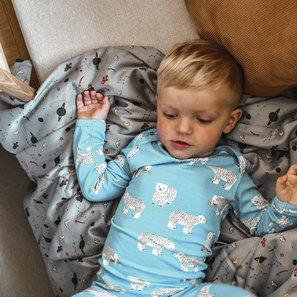 Juego de ropa de cama para bebés, gris espacial