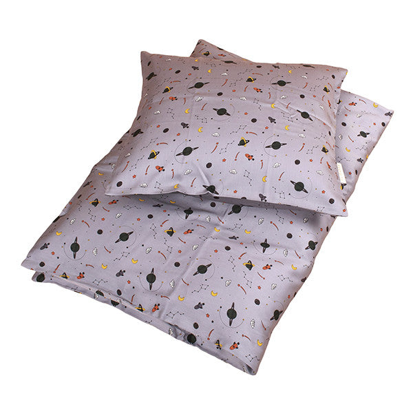 Juego de ropa de cama para bebés, gris espacial