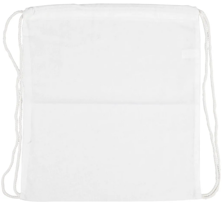 Bolsa de zapato / bolsa de gimnasia - blanco (37x41 cm)