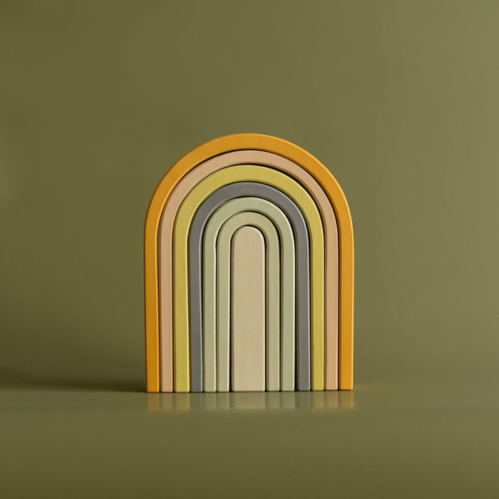 Gran arco iris en madera - pastel