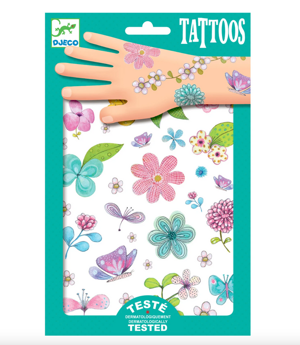 Tatuajes, flores - azul