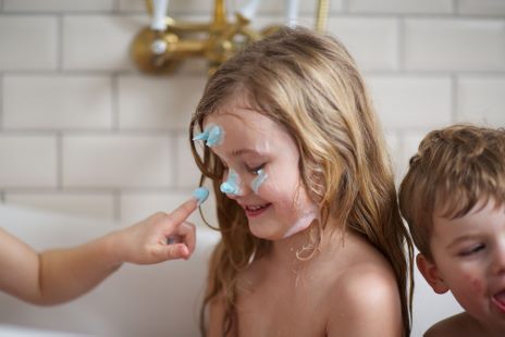 Espuma de baño, azul