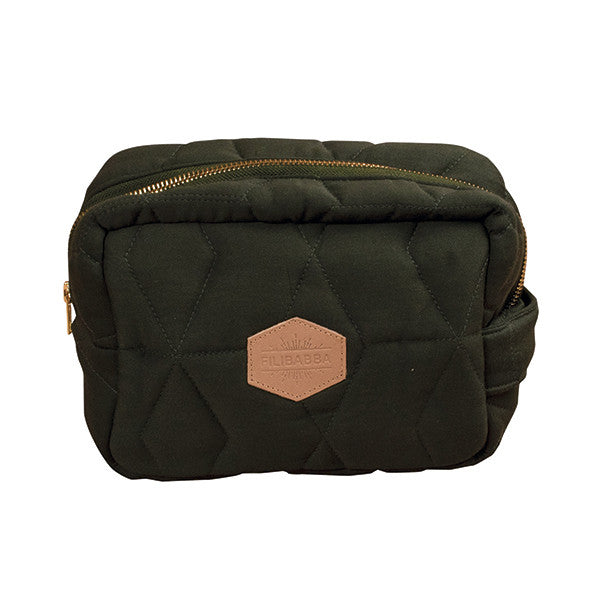 Bolsa para el baño, edredón verde oscuro