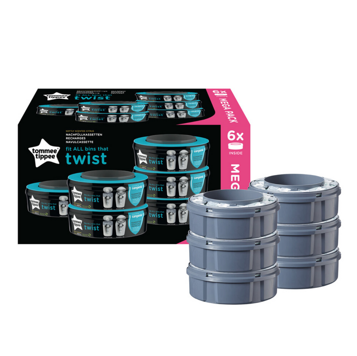 Tommee Tippee Sangenic Twist & amp; Haga clic en Recarga de 6 paquetes