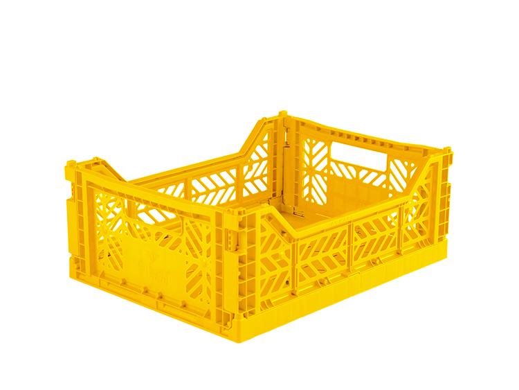 Crate plegable, amarillo - Midi