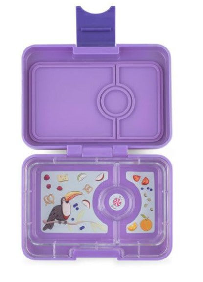 Caja de almuerzo de Yumbox, Minisnack (3 compartimentos) - Púrpura de ensueño (Entrega: Semana 6)