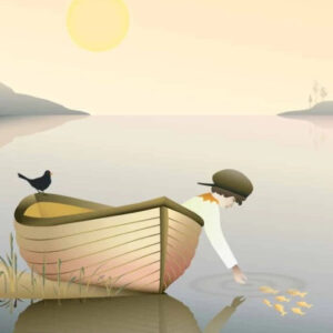 Pojke i en båt, affisch, 50x70cm